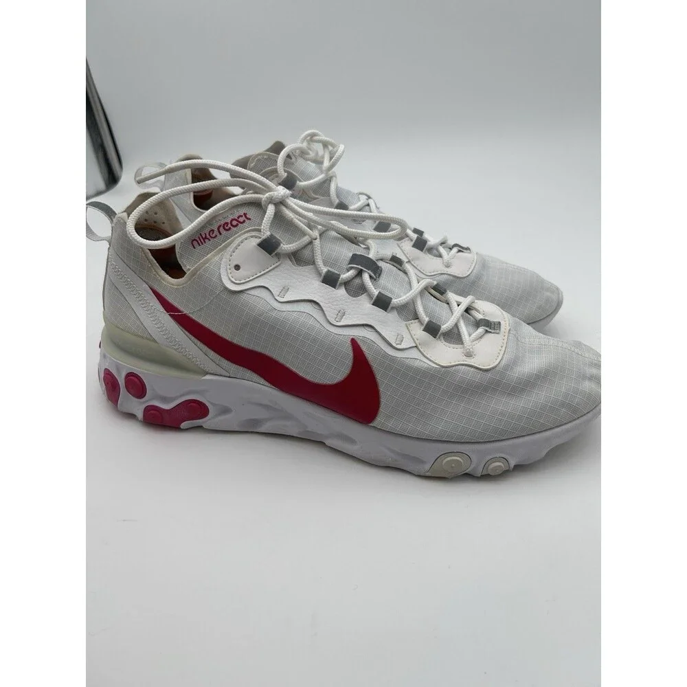 Nike React Element 55 Shoes Mens Size 14 White Red Running Sneakers BQ6167-102